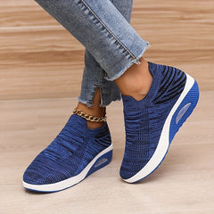 Women's Breathable Platform Sneakers Slip On Air Cushion Shoes