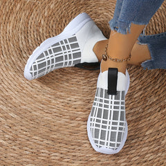 Plaid Mesh Outdoor Sneakers Lightweight Running Shoes Women's Footwear