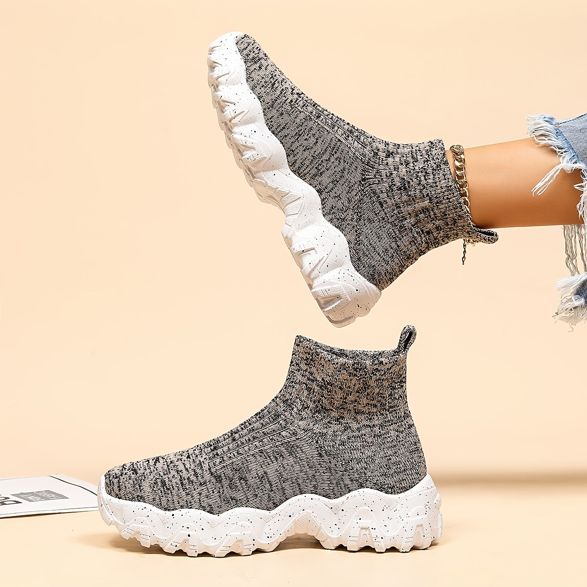 Women's Anti-slip Knit High Top Shoes