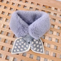 Kids Polka Dot Plush Scarf for Fall Winter