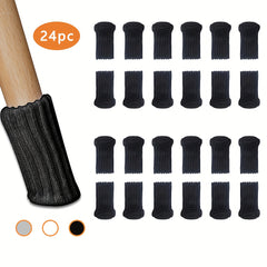 24pcs Chair Leg Protectors Knitted Furniture Socks Floor Protector Anti-slip