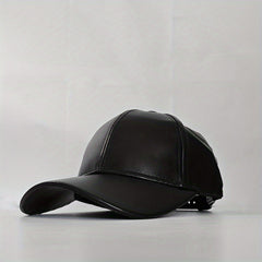 Unisex Outdoor PU Solid Baseball Cap | Smooth Leather All-match Dad Hat