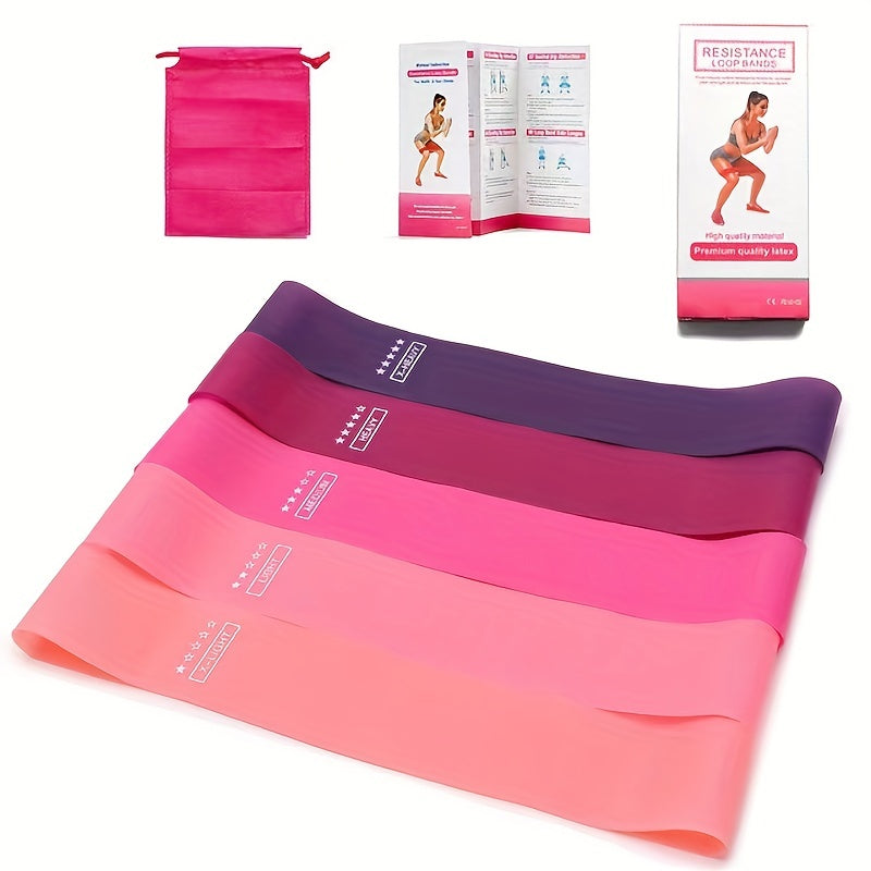 5pcs Yoga Elastic Resistance Band for Leg Squat Buttocks Workouts