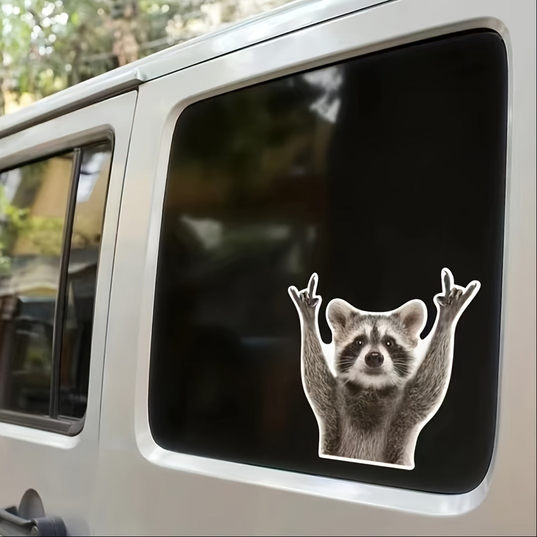 Rocking Raccoon Sticker Car Laptop Wall Window Bumper Sticker
