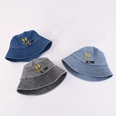 Washed Denim Bucket Hat Men Women Couple Hat
