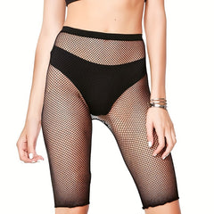 Sexy Fishnet Tights Biker Shorts Leggings
