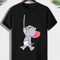 Men's Mouse Print T shirt Crew Neck Tee - Outdoor Active Comfy