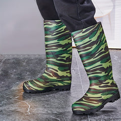Men's Camo Rain Boots Non-slip Waterproof Outdoor Fishing Shoes