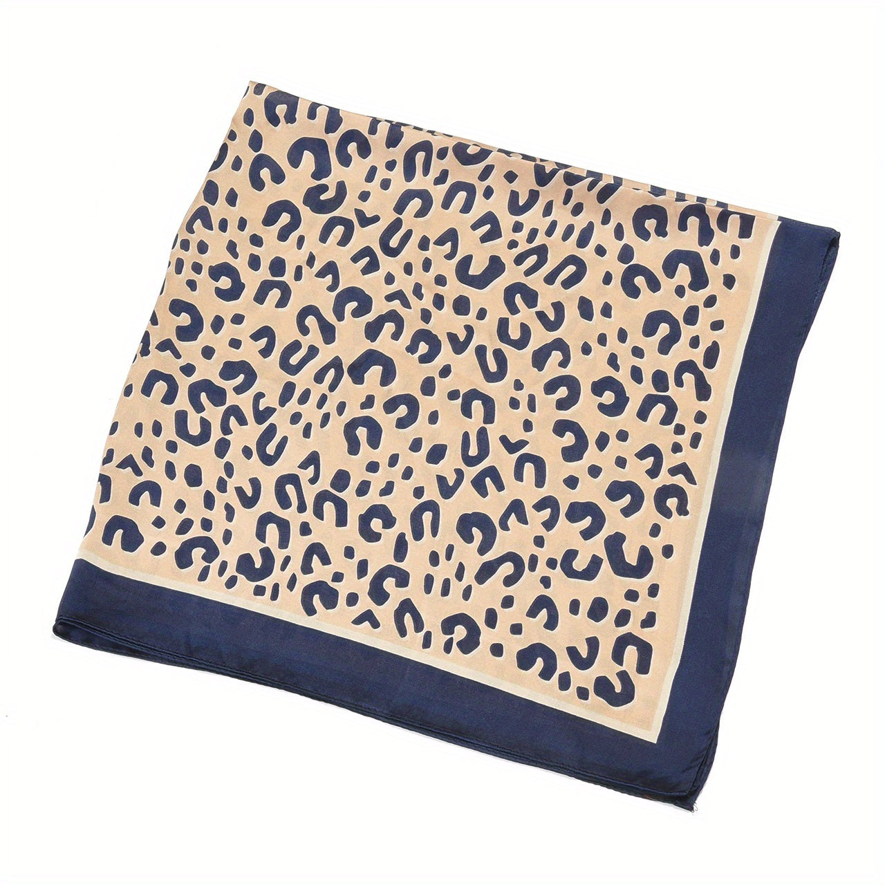 Leopard Print Square Scarf Classic Silk Neckerchief Casual Bandana