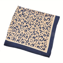 Leopard Print Square Scarf Classic Silk Neckerchief Casual Bandana