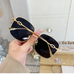 Large Square Frame Gradient Sunglasses Retro Glasses