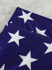 Sporty Skort Women's Plus Star & Stripe Print High Rise Tennis Skort
