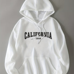 Long Sleeve Hooded Sport Sweatshirt Women Graphic Drawstring Hoodie