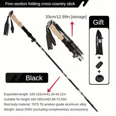 Aluminum Alloy Folding Hiking Pole with Steel Bead Lock