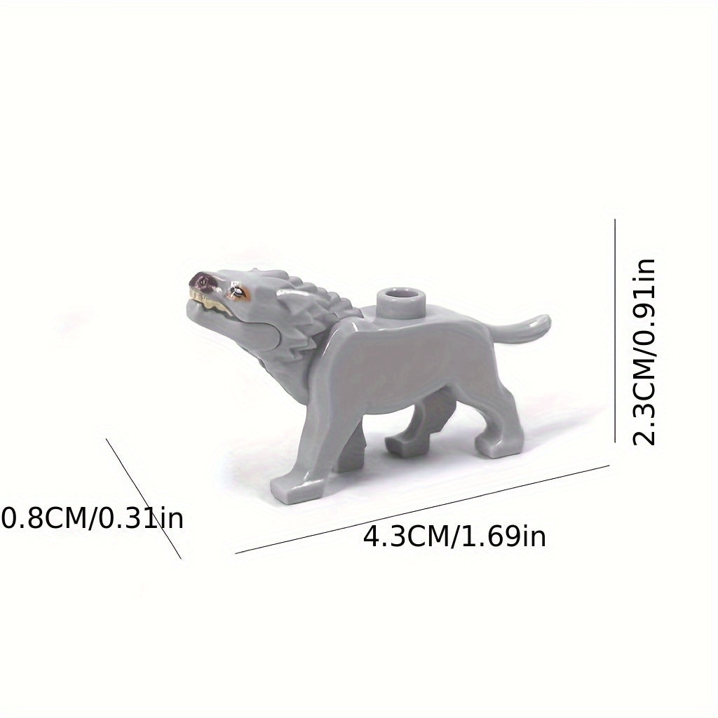 5pcs Animal Wolf King Building Blocks Set DIY Zoo Kit for Christmas and Birthday