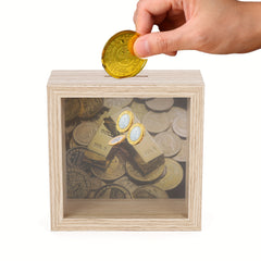 Acrylic Photo Frame Piggy Bank Transparent Reusable Coin Cash Money Box