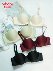 4pcs Girls Seamless Bras Solid Smooth Breathable Wireless Half Cup Bras