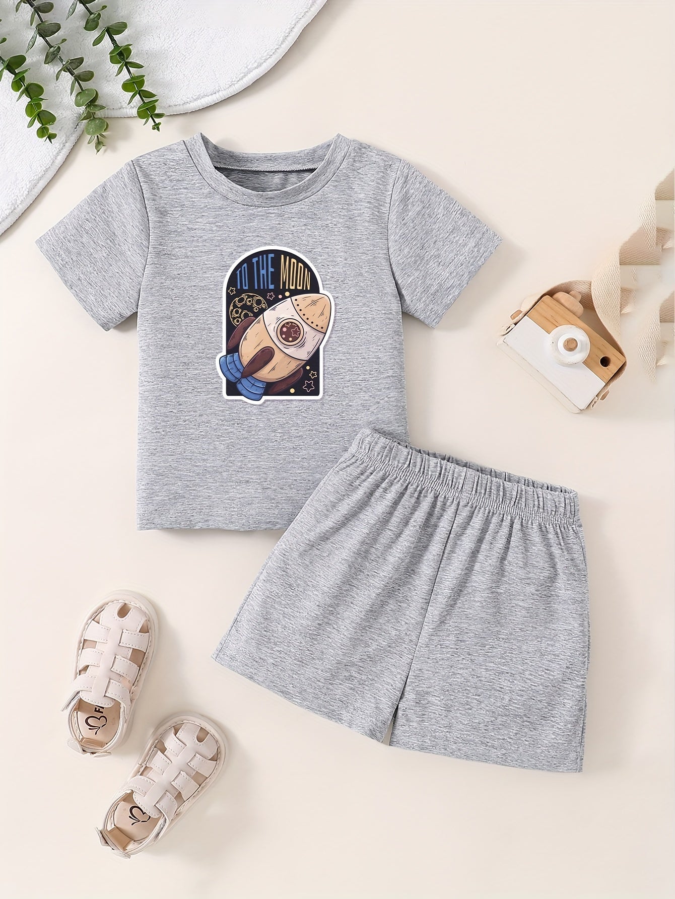 Toddler Kid Bottoming Set Short Sleeve T shirt & Matching Shorts