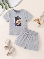 Toddler Kid Bottoming Set Short Sleeve T shirt & Matching Shorts