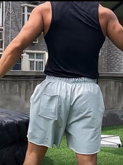 Men's Solid Loose Shorts w/ Pockets Drawstring Active Breathable Comfy