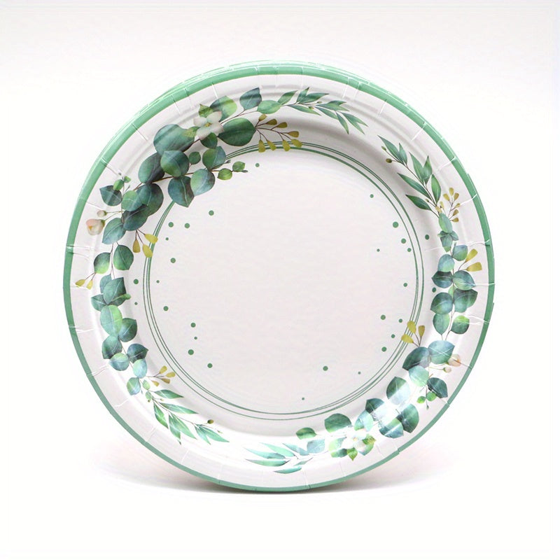 Greenery Yugali Leaf Party Supplies Set - 17 Pcs
