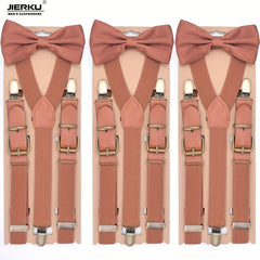 Toddler Suspenders & Bowtie Set Y Back Clips for Boys 1-3 Years
