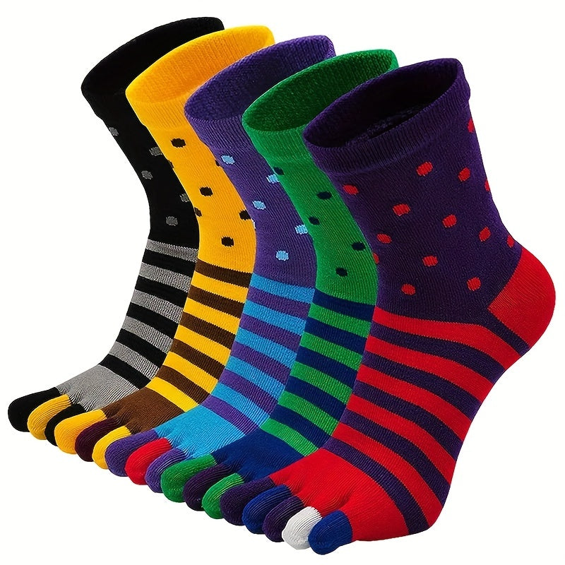 Striped Cotton Toe Socks for Sports, 1 Pair