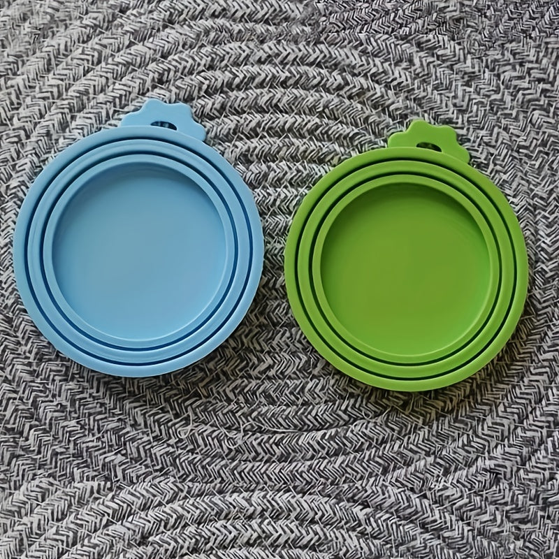 2Pcs Pet Food Can Cover Silicone Leak-proof Water-proof Soda Bottle Caps