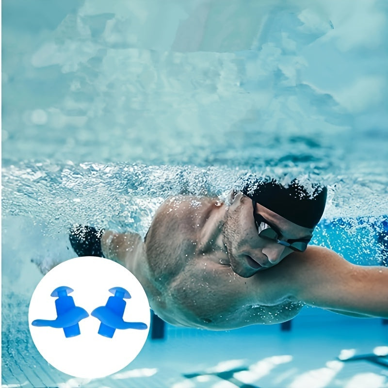 Swim Silicone Earplugs & Nose Clip Set for Water Sports