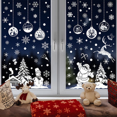 9pcs Christmas Window Snowflake Clings Stickers - Glass Win