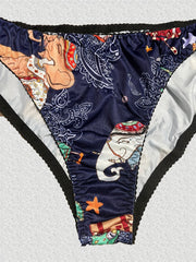 Paisley Print Ruffle Bra & Panty Set