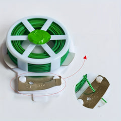 100m Green Multifunctional Twist Ties for Gardening & Office Organization