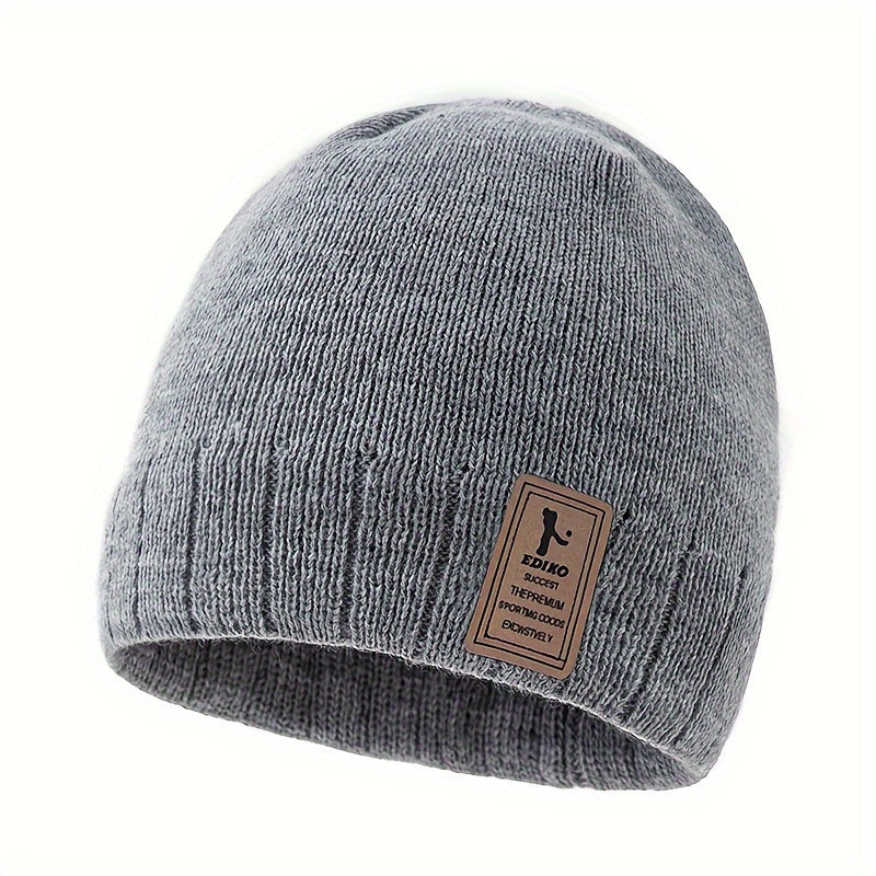 Beanie Winter Velvet Knitted Hat Outdoor Cycling Coldproof Ear Protection
