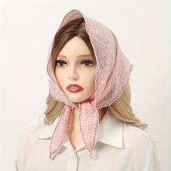 Floral Triangle Scarf Lace Head Wrap Bandana Boho Solid