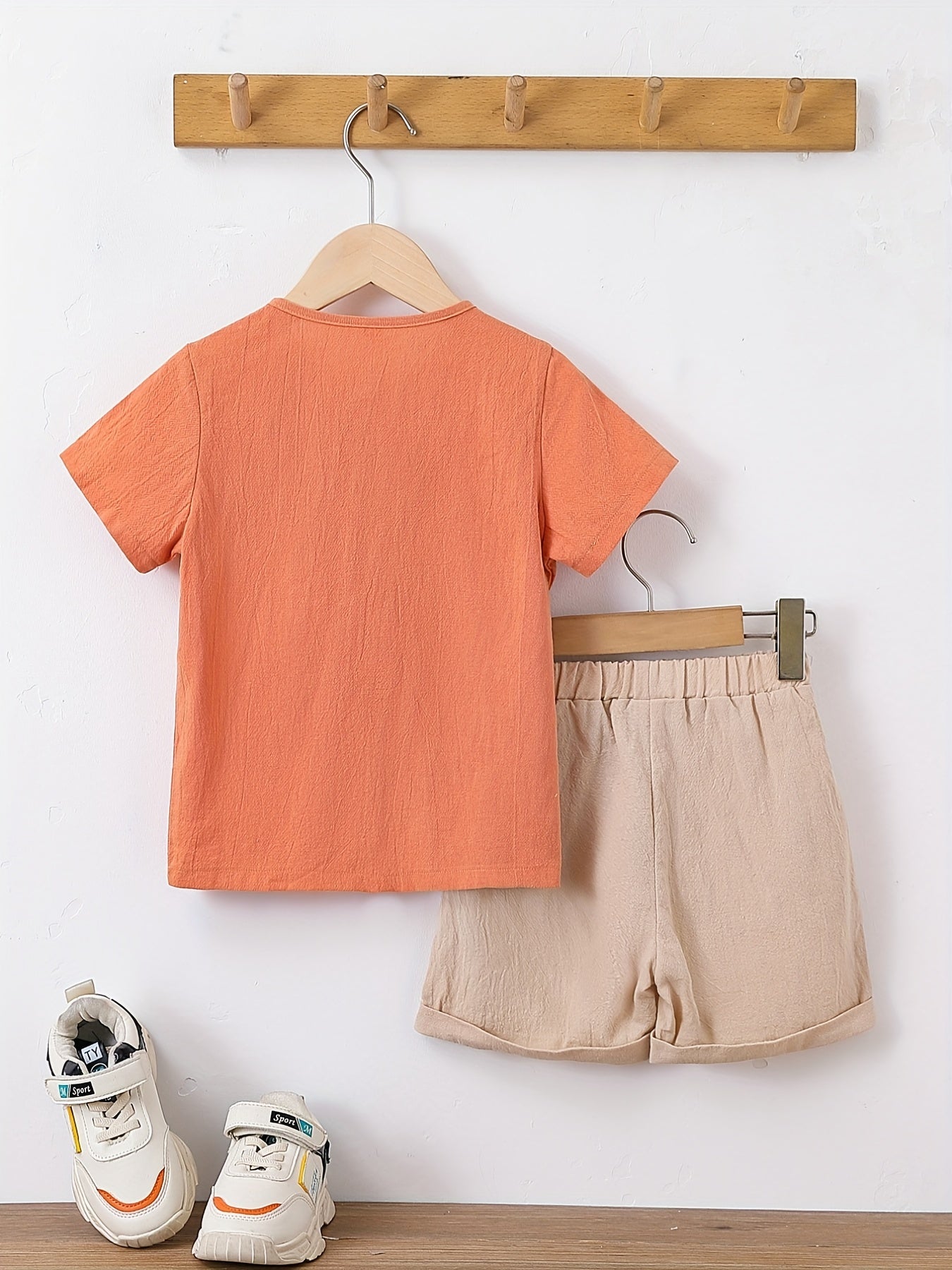 Boys Button T Shirt & Shorts Set for Summer Toddlers Kids