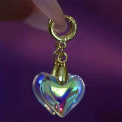Colorful Heart Pendant Earrings Punk Style Ear Jewelry For Girls