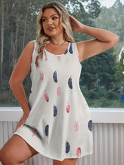 Feather Print Tank Nightdress