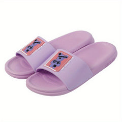Men's Bear Print Open Toe Slides House Slippers