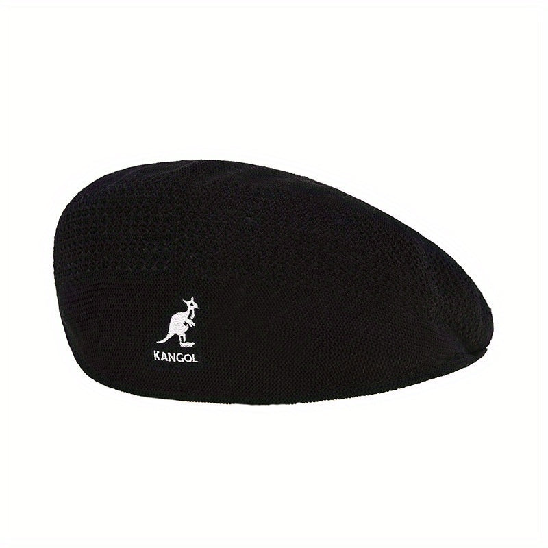 Animal Embroidered Knitted Beret Flat Newsboy Hat