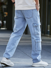 Loose Fit Jeans Mens Casual Street Style Denim Pants