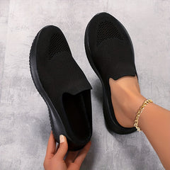 Women's Casual Weaving Slip-on Mules Sneakers