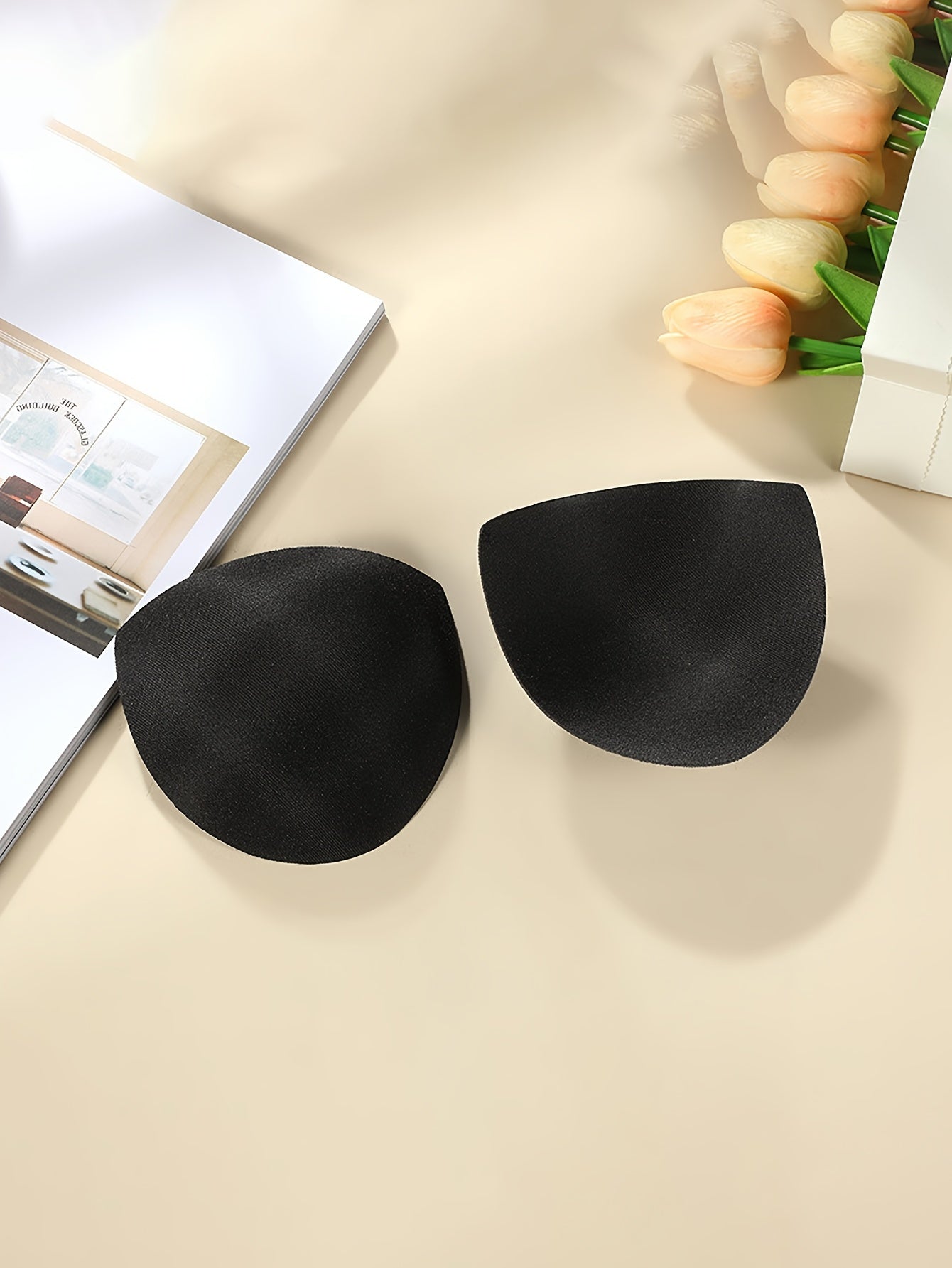 2 Pairs Plus Size Basic Bra Pads Inserts Women's Plus Breathable Removable
