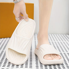 Men's Solid Non Slip Open Toe Slippers All Seasons