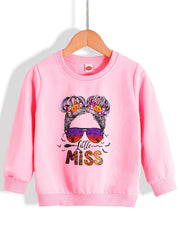 Little Miss Portrait Halloween Sweatshirt For Girls