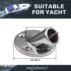 Heavy Duty Stainless Steel Boat Hand Rail Base 30 45 60 90 Degree Round Rect