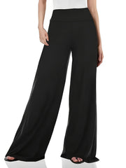 Solid Lounge Pants Casual Loose Elastic Waistband Pants Womens Loungewear