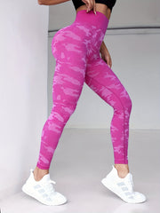 Camouflage Pattern Yoga Tight Pants High Waist Running Workout Leggings