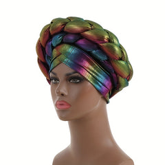 Gradient Turban Cap Double layer Braided Hijab Hat