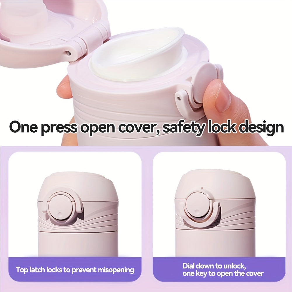 500ml Stainless Steel Insulated Water Cup Flip Top Leakproof