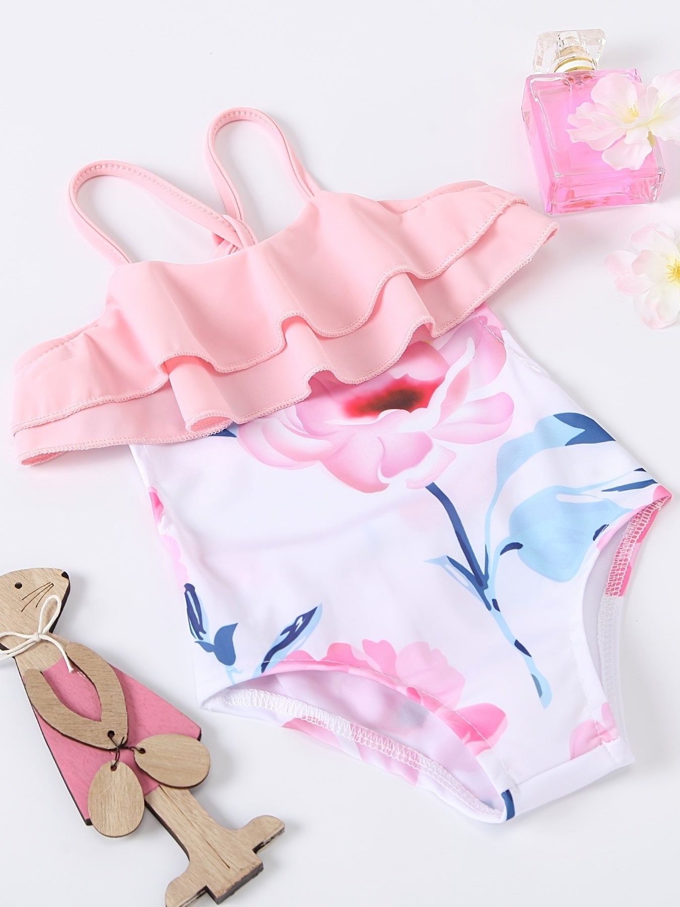 Baby Girls Floral Sleeveless Swimsuit